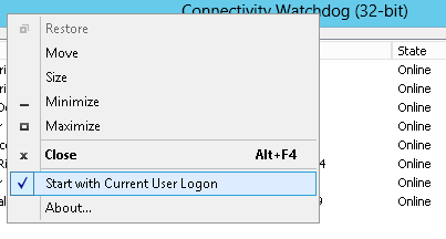 ConnectivityWatchdog Current User Startup